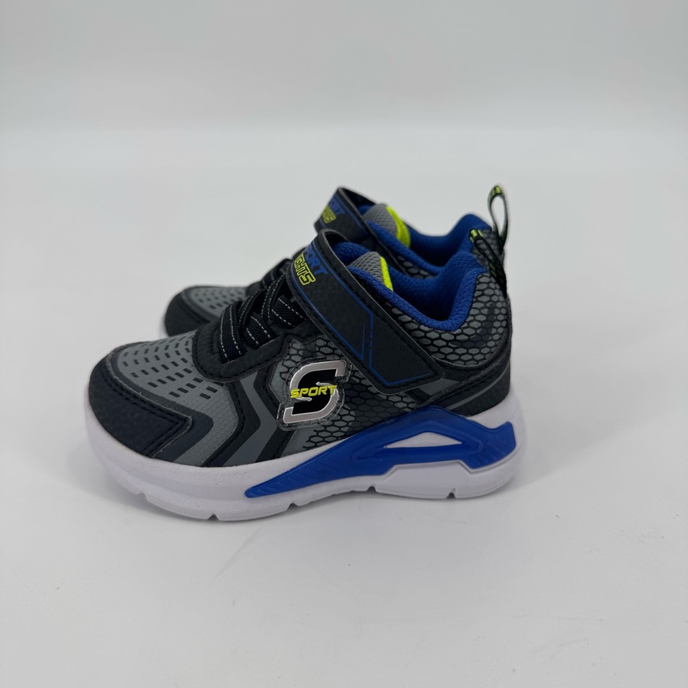 NWOT S Sport By Skechers Black and Blue Light Up Fluxe Sneakers Size 5 - Picture 4 of 8